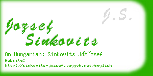 jozsef sinkovits business card